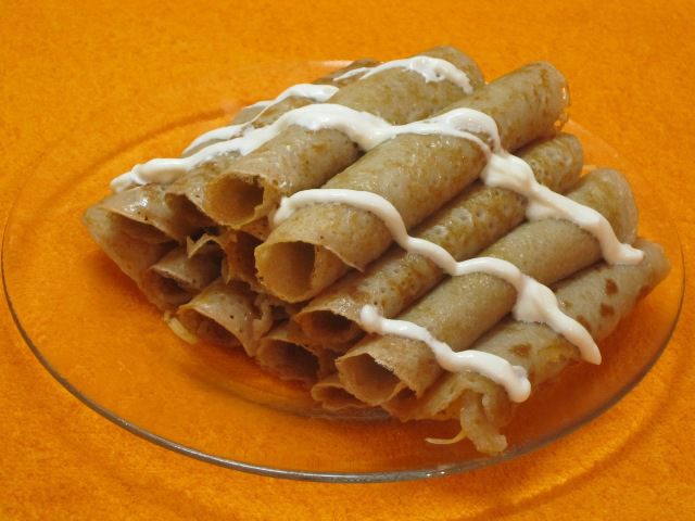 Блинчики гречневые с сыром