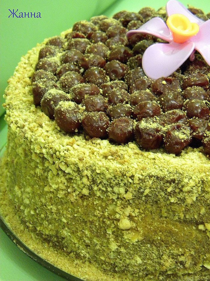 Медовик с заварным кремом и клюквенной пропиткой