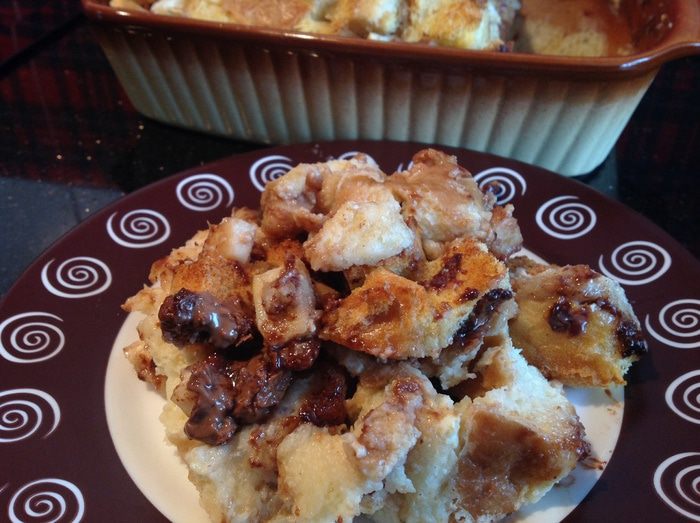 Хлебный яблочно-банановый пудинг