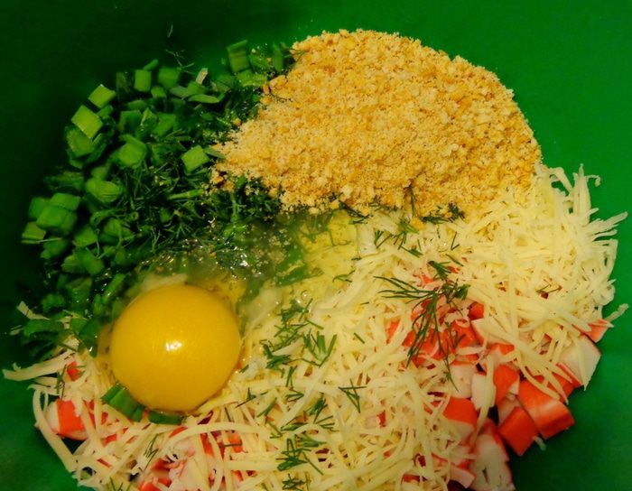 Котлетки из крабовых палочек