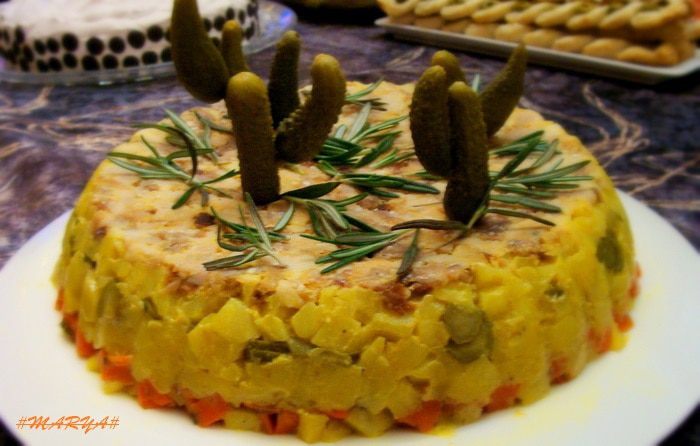 Слоеный салат с масляной рыбой &amp;quot;Раритетный&amp;quot;