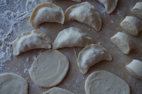 Вареники с колбасой