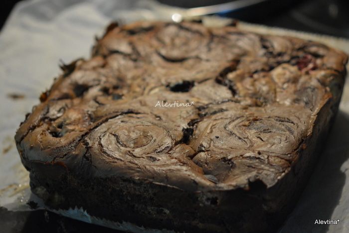 Ягодный брауни чизкейк