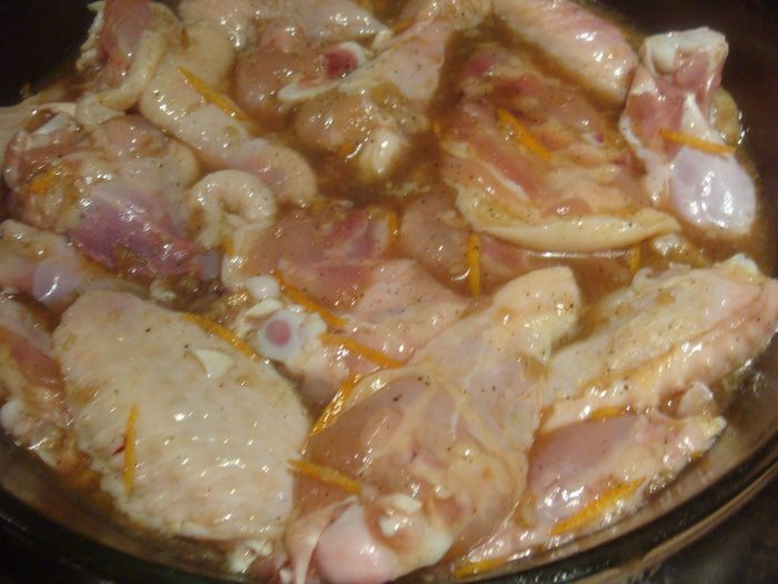 Куриные крылья в апельсиновой глазури