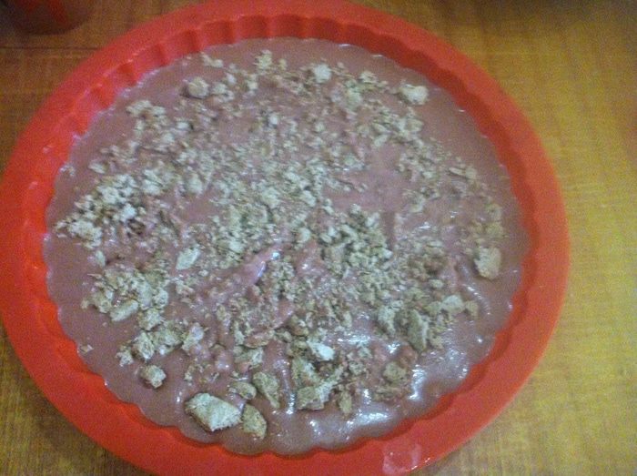 Манник шоколадный с халвой