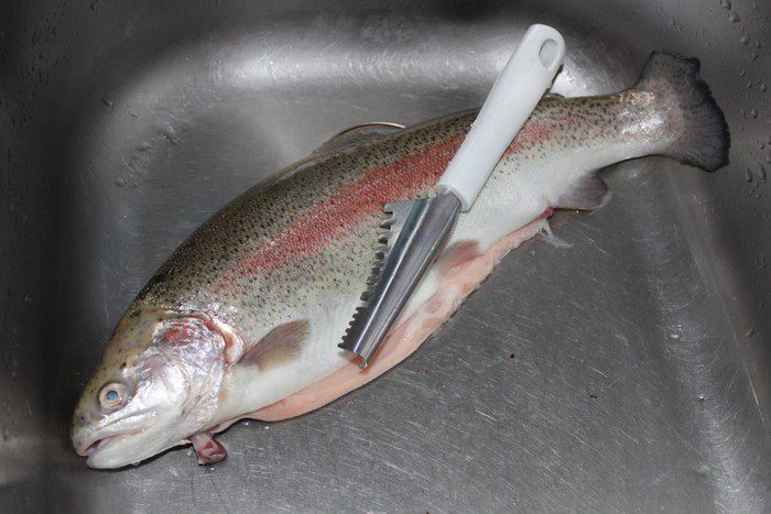 Запеченная форель с соусом из шпината