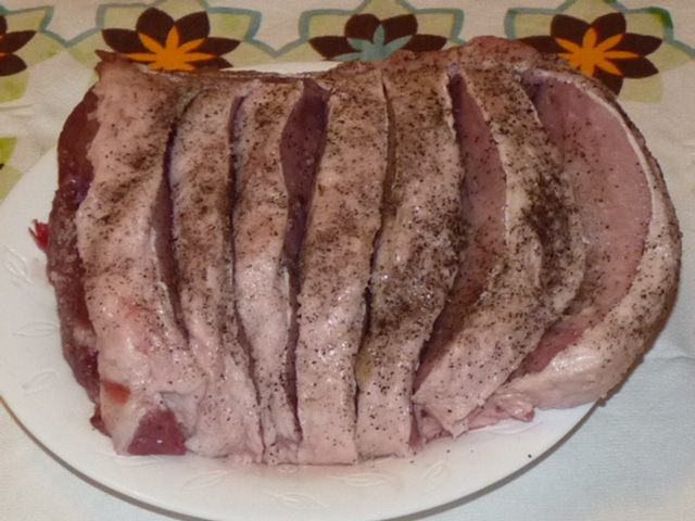 Запеченная корейка с ананасами