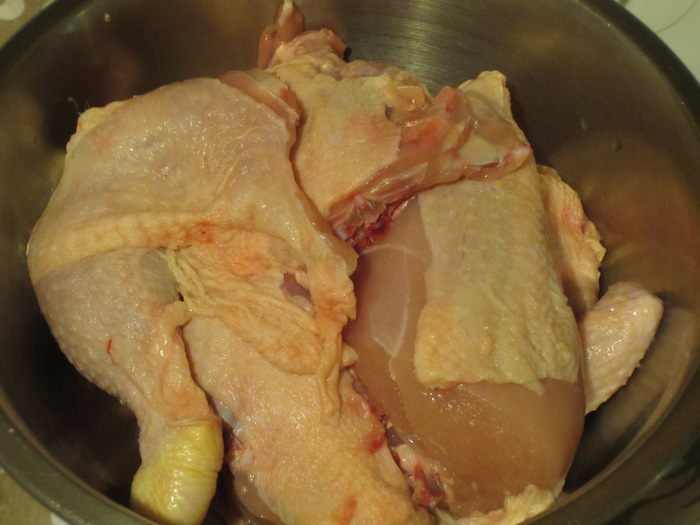 Курица с овощами и грибами