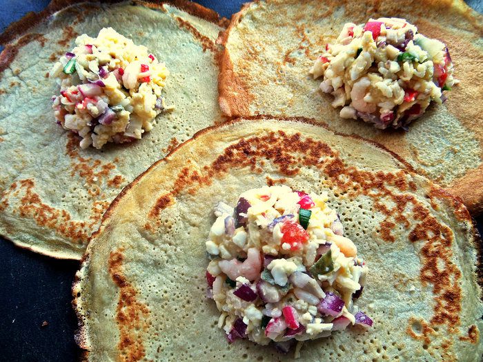 Блины на картофельном отваре с начинкой
