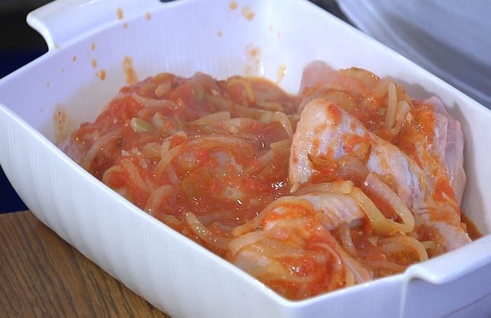 Курица в соусе с чатни манго 