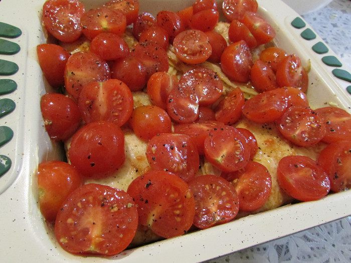 Креспелле (Crespelle) с печенью, нутом и помидорами черри