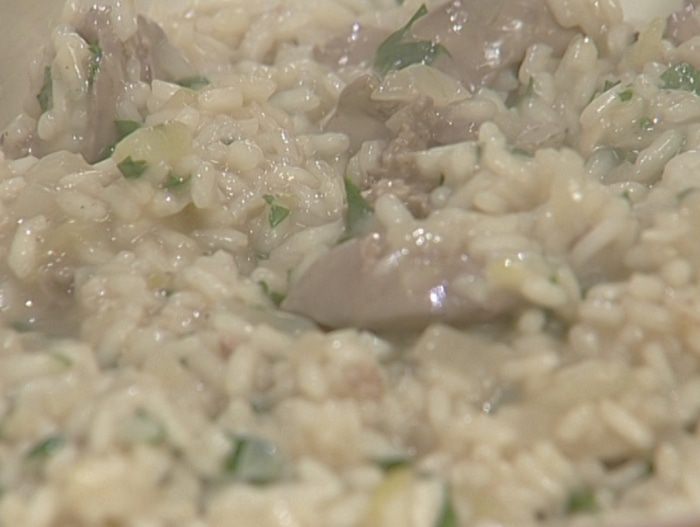 Ризотто с куриной печенкой