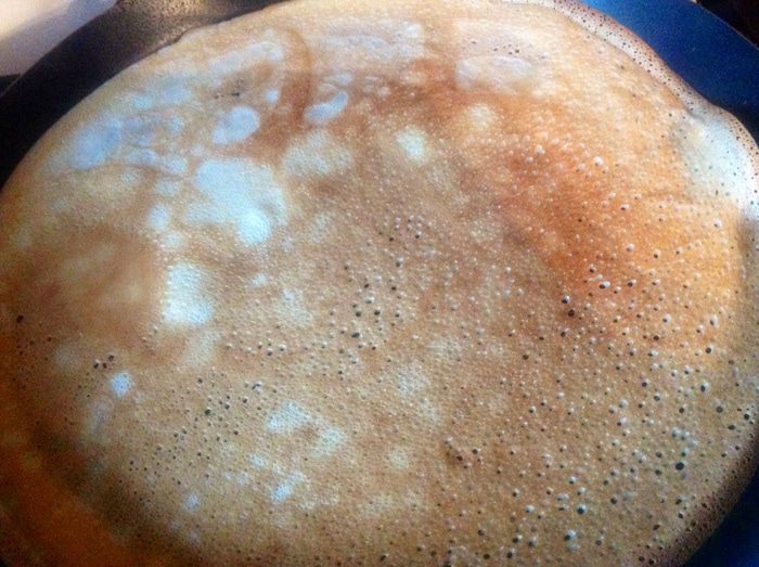 Блины с капустой и яйцом