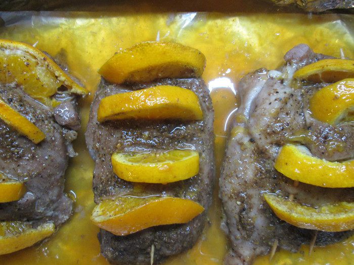 Жаркое из индейки с мандаринами