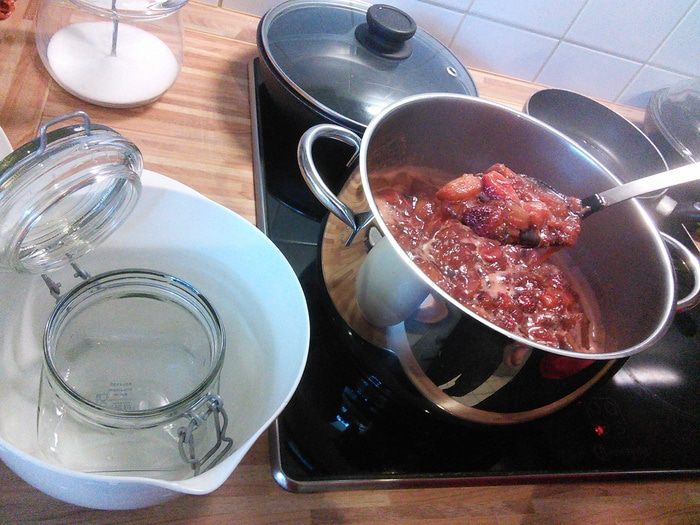 Мармелад из ревеня и клубники с мятой 