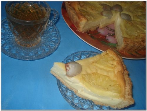 Творожный тортик с ананасом и личи (для всех моих друзей)