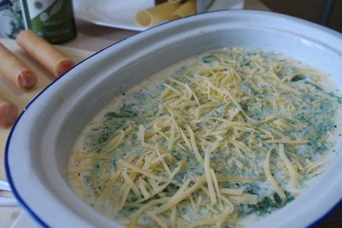 Каннеллони с песто из шпината