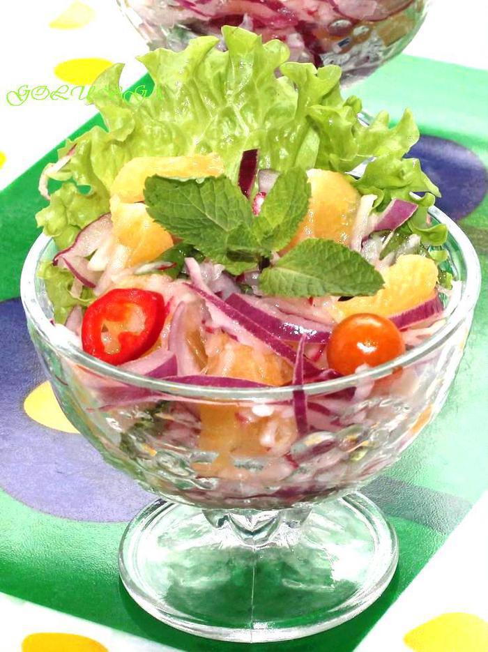 Марокканский салат из овощей и апельсина