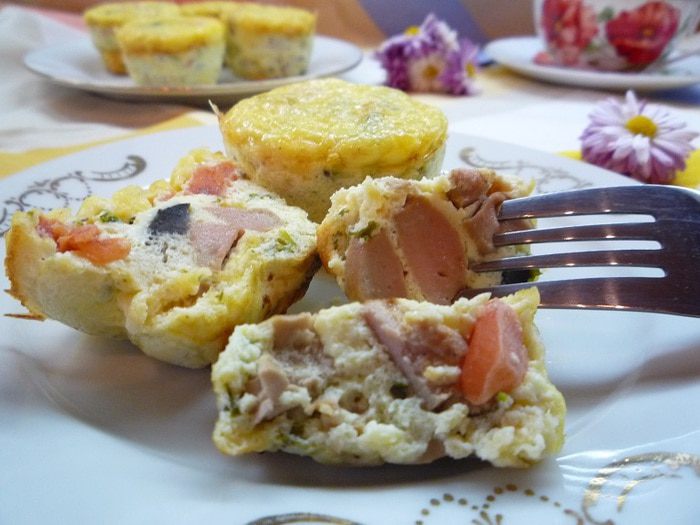 Яичные кексы с ветчиной к завтраку