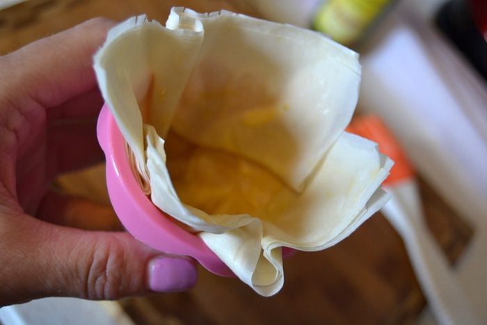 Закусочные корзиночки из теста фило