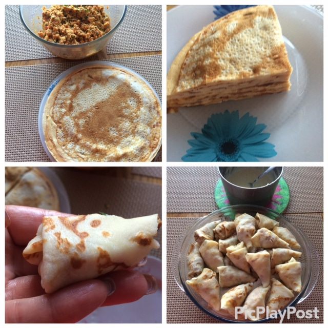 Блинные голубцы под соусом Бешамель