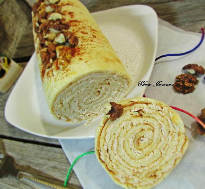 Праздничный сырный рулет с курицей