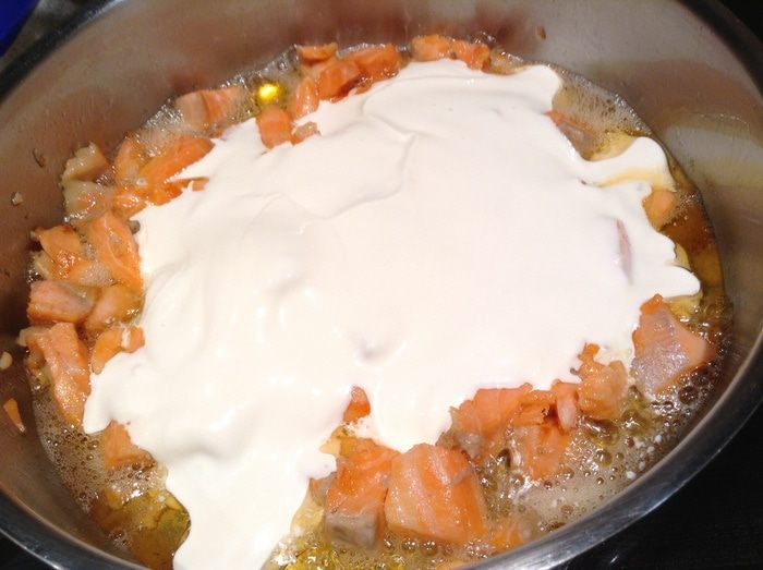 Спагетти с рыбкой