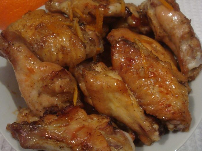 Куриные крылья в апельсиновой глазури