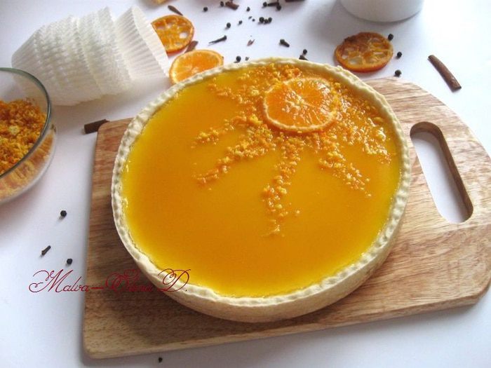 Творожный тарт с мандариновым соусом