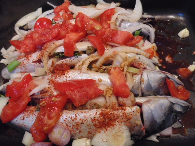 Маринованная скумбрия на гриле