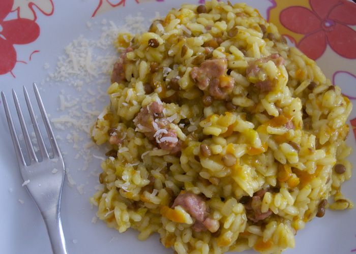 Ризотто с чечевицей 