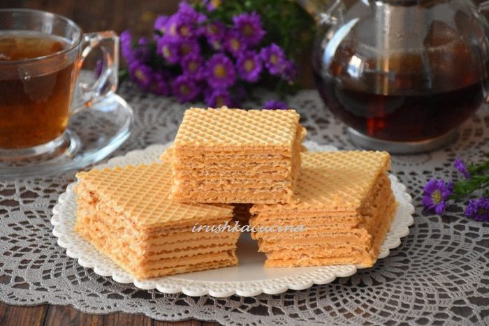 Вафельный торт с карамельным кремом