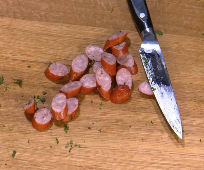 Пряный рис с яйцом и беконом 