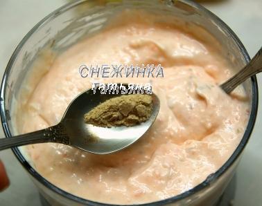 Закуска с креветками в вине и муссом из форели «Вдохновение весной»