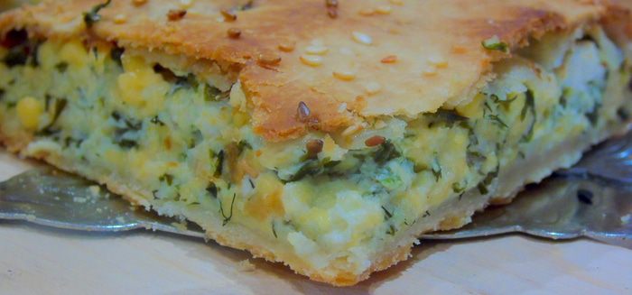 Лепешка с сыром и зеленью