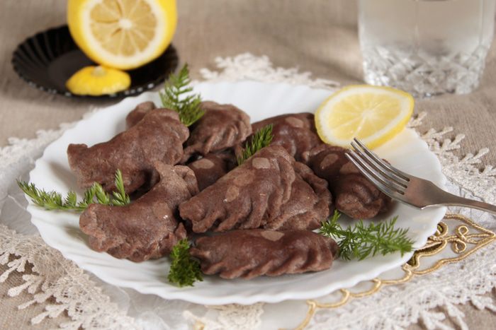 Вареники или пельмени из льняного теста с булгуром