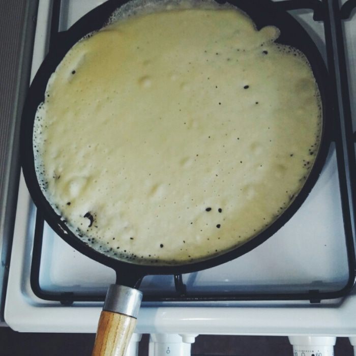 Блинчики со сливочным соусом из шампиньонов