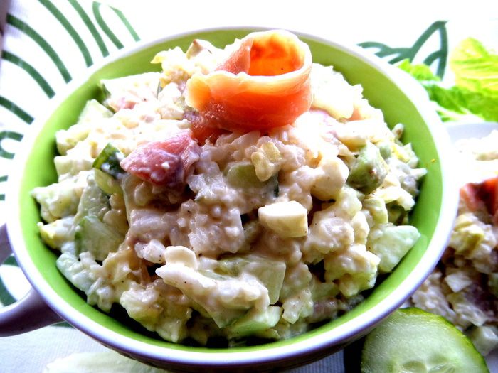 Cалат с красной рыбкой