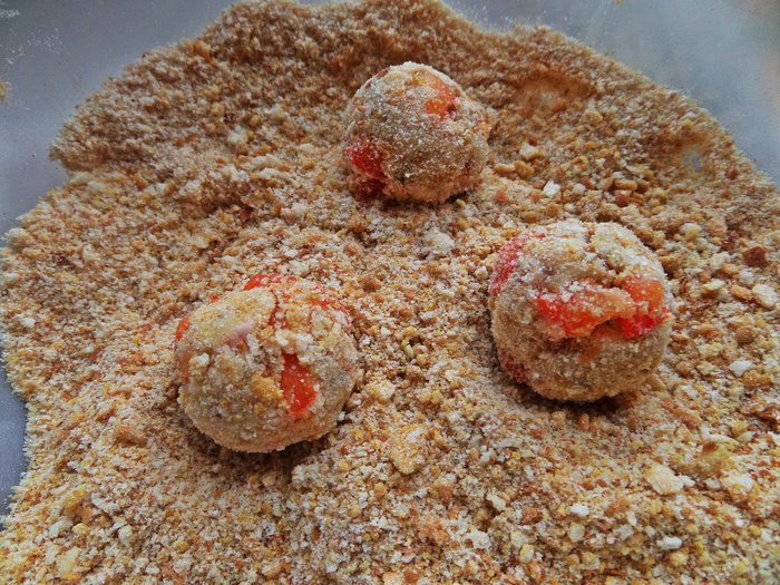 Закусочные колобки из спагетти
