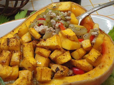 Тыквенная лодочка с мясом