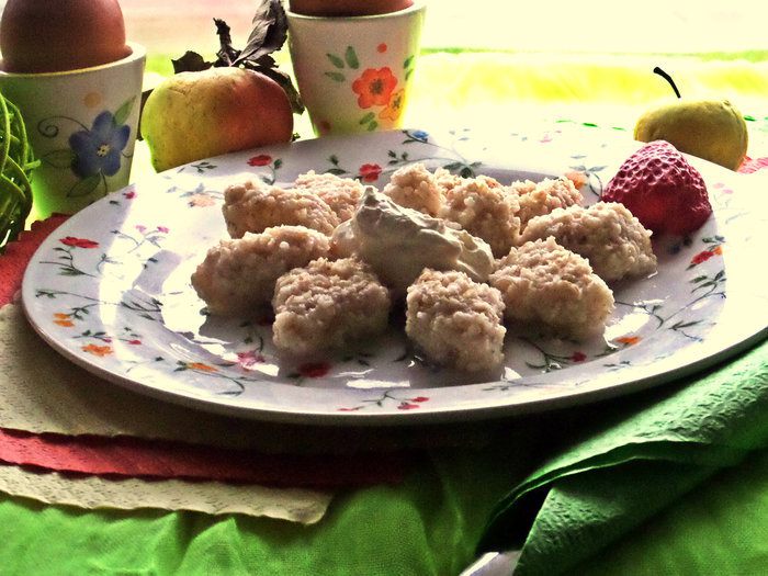 Яблочные вареники (без муки)