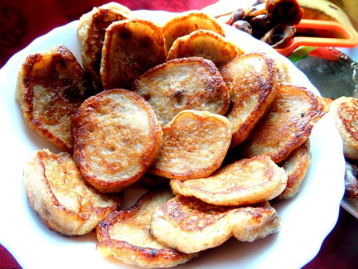 Оладушки с финиками и бананами (постные)