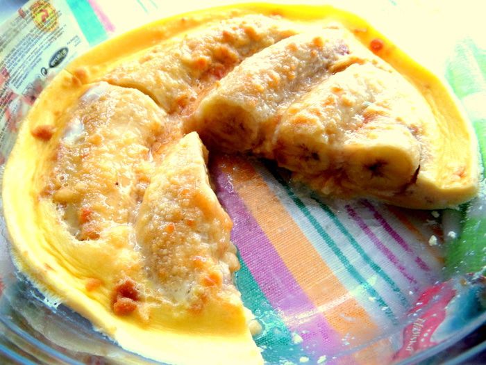 Сладкий омлет с бананами