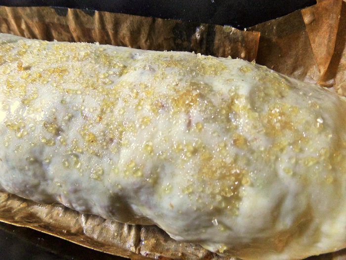 Пирог из булочек с арахисовой пастой и яблоками