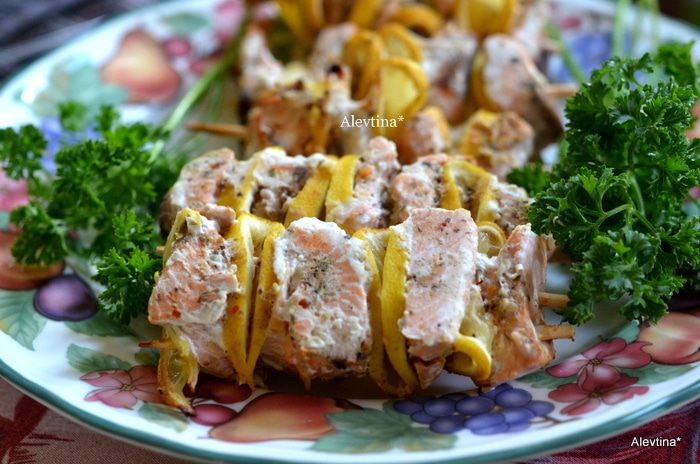 Кебаб с семгой