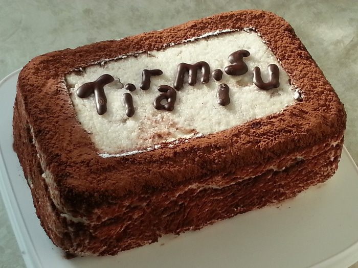 Творожный тирамису с кусочками какао-желе