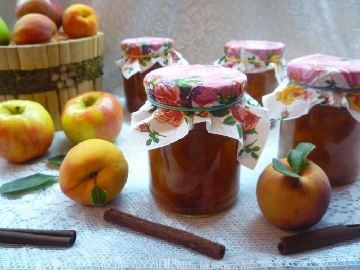 Ароматное яблочно-персиковое варенье