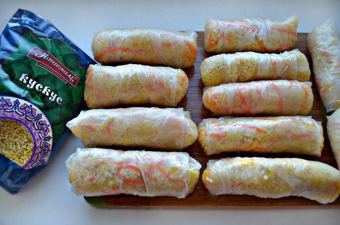 Спринг-роллы с кускусом и овощами
