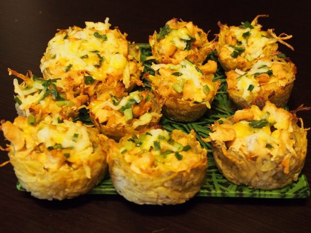 Картофельные корзиночки с куриным филе