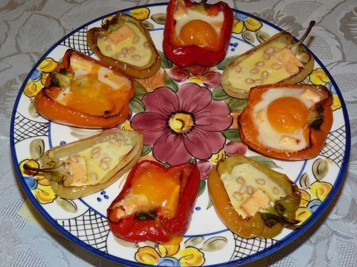 Лодочки из запеченного перца